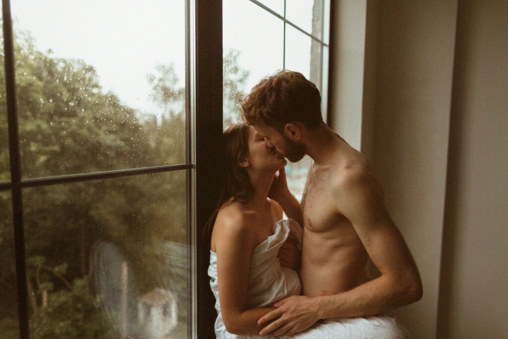 Couple sharing an intimate moment while rebuilding confidence and emotional connection